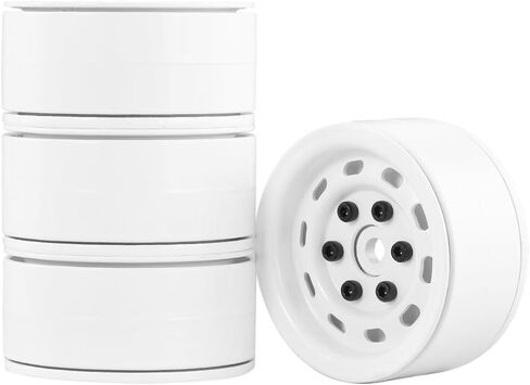 4PCS 1.9 inch RC Metal Wheels Rim for 1/10 RC Rock Crawler Car SCX10 D90 CC01(White) in Saudi Arabia