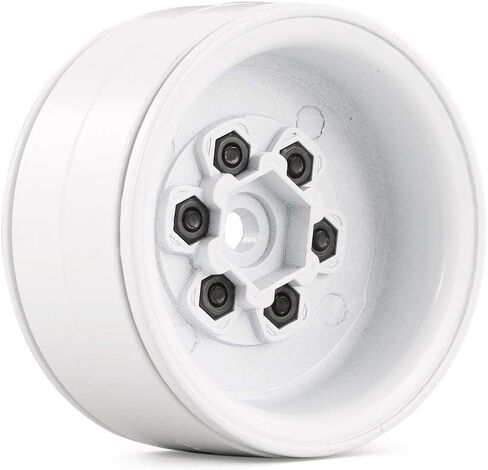 4PCS 1.9 inch RC Metal Wheels Rim for 1/10 RC Rock Crawler Car SCX10 D90 CC01(White) in Saudi Arabia