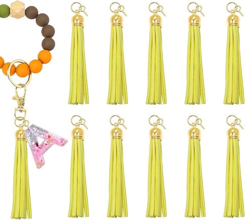 Mini Skater 3.34 Inch Faux Suede Leather Tassels 10Pcs Gold Caps Keychain Tassels Charms 10Pcs Jump Rings 10Pcs Screw Eye Pins for Key Chain Jewelry Making Bracelets Earrings DIY Crafts (Black) in Saudi Arabia