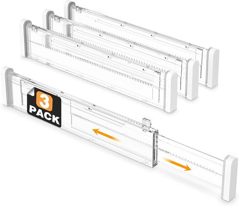 Hiyz Dividers Arviders-12.6-22.8 '' Armable Drager Formers for Offectils ، فواصل الدرج في غرفة النوم ، خزانة الملابس ، المكتب ، الحمام ، الثلاجة ، 3 عبوات طويلة من الفواصل in Saudi Arabia