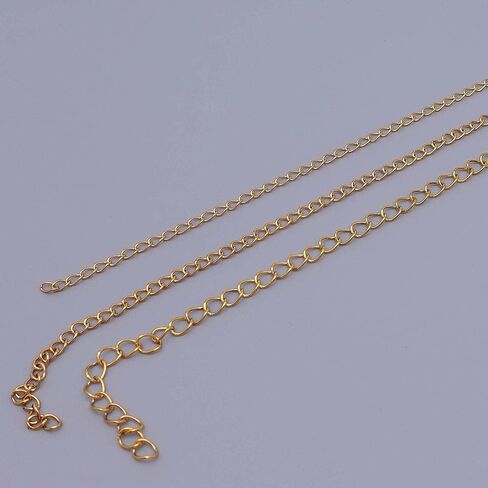 THREENEST 16.4-Feet Width 4mm Stainless Steel Gold Extander Chains, Soldered Cable Craft Tail Curb Chain for Necklace Bracelet Earring Jewelry Making (2182-GOLD-5M) in Saudi Arabia