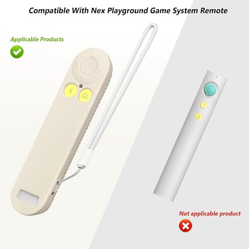 Silicone Remote Case Cover for Nex Playground Game System Remote, Anti Slip Shockproof Remote Protective Sleeve Compatible with Nex Playground Remote, Remote Case with Lanyard, White in Saudi Arabia