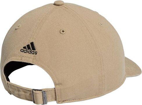 adidas Men's Ultimate Hat Relaxed Crown Adjustable Fit Strapback Cotton Baseball Cap, Black/White in Saudi Arabia