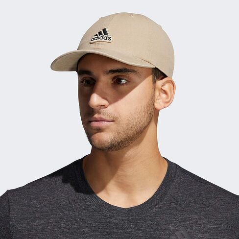 adidas Men's Ultimate Hat Relaxed Crown Adjustable Fit Strapback Cotton Baseball Cap, Black/White in Saudi Arabia