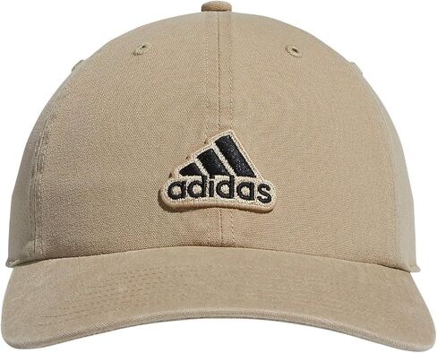 adidas Men's Ultimate Hat Relaxed Crown Adjustable Fit Strapback Cotton Baseball Cap, Black/White in Saudi Arabia