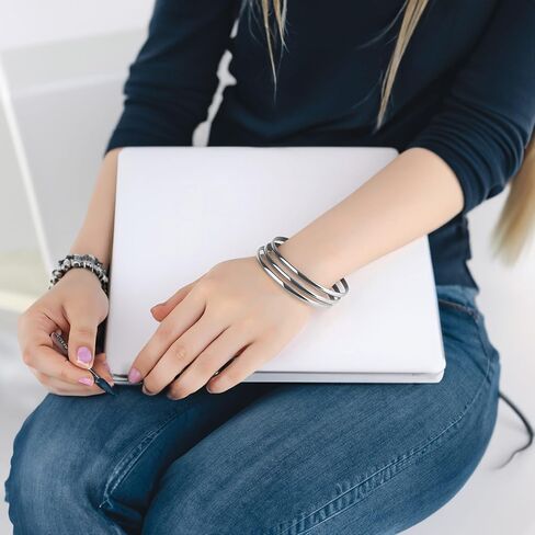 أساور ستانلس ستيل لامعة من LinnaLove للنساء (10 ملم) in Kuwait
