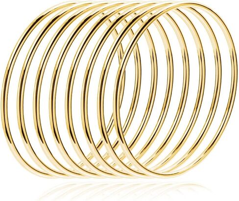 LinnaLove Fashion Shiny Stainless Steel Bangle Bracelets for Women (10mm) in Kuwait