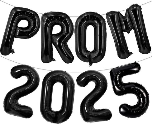 Prom 2025 Balloons Gold 16 Inch ، Gold Prom 2025 Balloons Banner Sign for Tervanive Party Decorations Class of 2025 Congrats Grad in Saudi Arabia