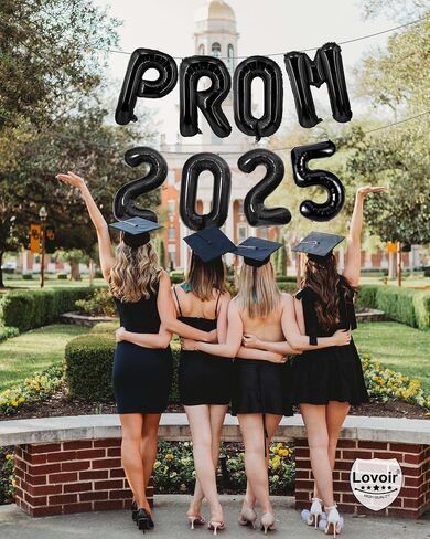 Prom 2025 Balloons Gold 16 Inch ، Gold Prom 2025 Balloons Banner Sign for Tervanive Party Decorations Class of 2025 Congrats Grad in Saudi Arabia