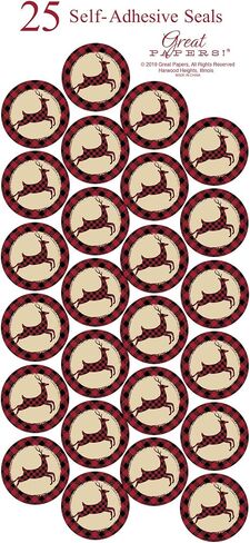 أوراق كبيرة! Buffalo Plaid Reindeer #10 Envelope ، 4.125 "× 9.5" ، 40 Count (2019100) in Kuwait