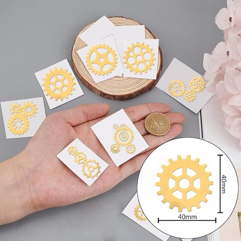 OLYCRAFT 9Pcs Leaf Pattern Golden Brass Stickers Gold Stamping Stickers Leaves Self-adhesive Metal Stickers for Card Making, Scrapbook, DIY Arts Crafts 1.6x1.6 Inch in Saudi Arabia