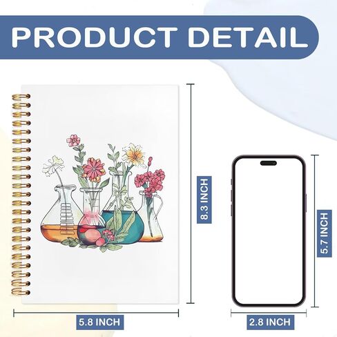 SNNDER Science Teacher Gifts, Floral Beakers Notebook Journal, Chemistry Biology Teacher Gifts, Science Teacher Appreciation Gifts, Hardcover Spiral Notebook 5.5x8.3 Inch in Kuwait