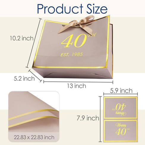 momoake 21st Birthday Gift Bag with Card and Tissue Paper for Women/Her, 2004 21 Year Old 13" Elegant Pink Gold Anniversary Keepsake Party Present Shopping Paper Bags for 21st Birthday Decorations in Saudi Arabia