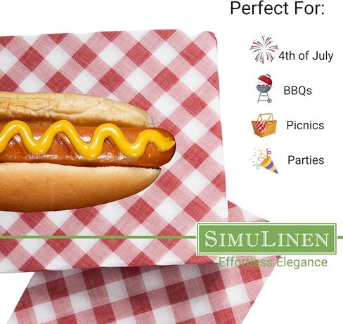 SimuLinen Disposable Dinner Napkins, Biodegradable for Parties, Showers, Luncheons – White with Pink Orchid, 15.5"x15.5", Pack of 50 in Kuwait