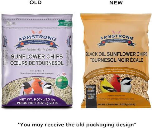 Armstrong Wild Bird Food Black Oil Sunflower Chips, 20 Pounds - for Northern Cardinals, American Goldfinches and Black-Capped Chickadees - Ideal for Outside Feeders in Saudi Arabia