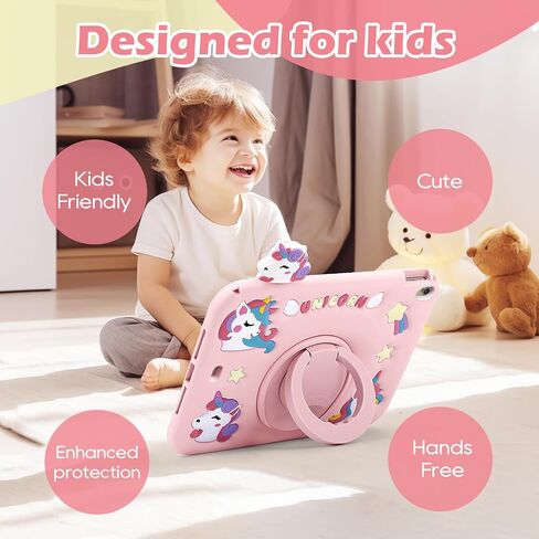 لجهاز iPad Air الجيل السادس 11 بوصة M2 2024، iPad 10th Gen 10.9 بوصة 2022 حافظة لطيفة للأطفال Kawaii غطاء للأولاد رائد فضاء كرتوني ثلاثي الأبعاد مع حامل بمقبض دوار وحزام حافظة من السيليكون الناعم in Saudi Arabia