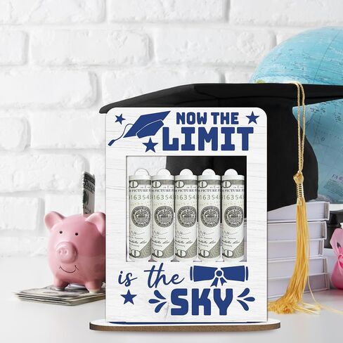 2025 Graduation Gift Money Holder Frame, Class of 2025 Grad Banknote Holder, Wooden Money Cash Personalized Highschool Gifts for Her Him, Graduation Party Decoration-A05 in Saudi Arabia