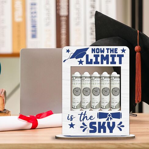 2025 Graduation Gift Money Holder Frame, Class of 2025 Grad Banknote Holder, Wooden Money Cash Personalized Highschool Gifts for Her Him, Graduation Party Decoration-A05 in Saudi Arabia