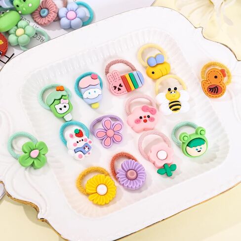60Pcs Cute Small Baby Hair Ties - Colorful Hair Accessories Ponytail Holders Elastic Hair Rubber Bands Hair Accessories For Baby Girls Toddler Girl (Thick rope mixed color-60Pcs) in Kuwait