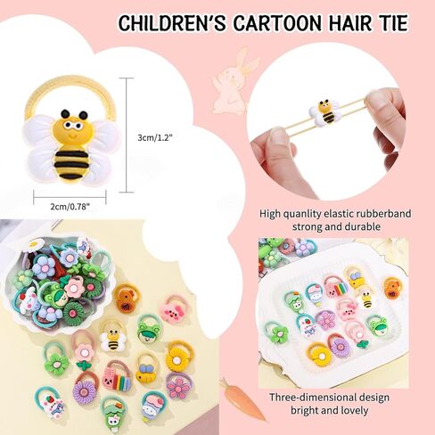 60Pcs Cute Small Baby Hair Ties - Colorful Hair Accessories Ponytail Holders Elastic Hair Rubber Bands Hair Accessories For Baby Girls Toddler Girl (Thick rope mixed color-60Pcs) in Kuwait