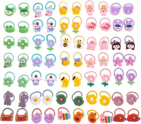 60Pcs Cute Small Baby Hair Ties - Colorful Hair Accessories Ponytail Holders Elastic Hair Rubber Bands Hair Accessories For Baby Girls Toddler Girl (Thick rope mixed color-60Pcs) in Kuwait