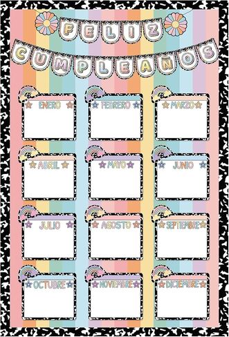 Humyoun Classroom Happy Birthday Chart for Classroom Rainbow Black Dot Bulletin Board Sign Birthday Poster Decoration for Bulletin Board Chalkboard Wall Decor Back to School Supplies (Cute) in Saudi Arabia