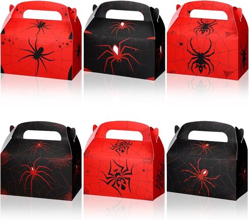 Kosiz 30 Pcs Spider Birthday Party Supplies Spider Party Favor Boxes Gable Gift Boxes Hero Game Theme Style Favors Goodie Fill up the Birthday Gift Bags(Spider) in Saudi Arabia