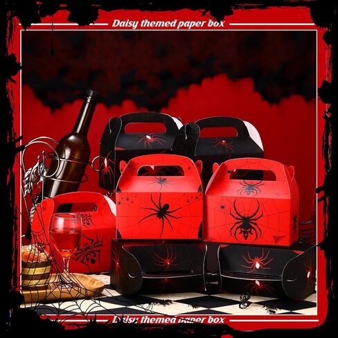 Kosiz 30 Pcs Spider Birthday Party Supplies Spider Party Favor Boxes Gable Gift Boxes Hero Game Theme Style Favors Goodie Fill up the Birthday Gift Bags(Spider) in Saudi Arabia