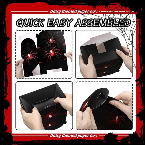 Kosiz 30 Pcs Spider Birthday Party Supplies Spider Party Favor Boxes Gable Gift Boxes Hero Game Theme Style Favors Goodie Fill up the Birthday Gift Bags(Spider) in Saudi Arabia