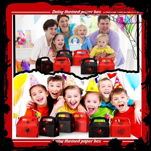 Kosiz 30 Pcs Spider Birthday Party Supplies Spider Party Favor Boxes Gable Gift Boxes Hero Game Theme Style Favors Goodie Fill up the Birthday Gift Bags(Spider) in Saudi Arabia