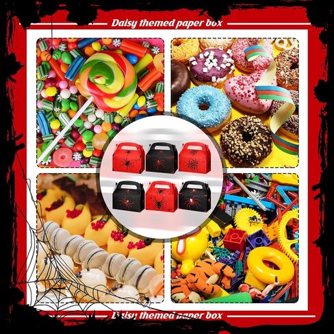 Kosiz 30 Pcs Spider Birthday Party Supplies Spider Party Favor Boxes Gable Gift Boxes Hero Game Theme Style Favors Goodie Fill up the Birthday Gift Bags(Spider) in Saudi Arabia