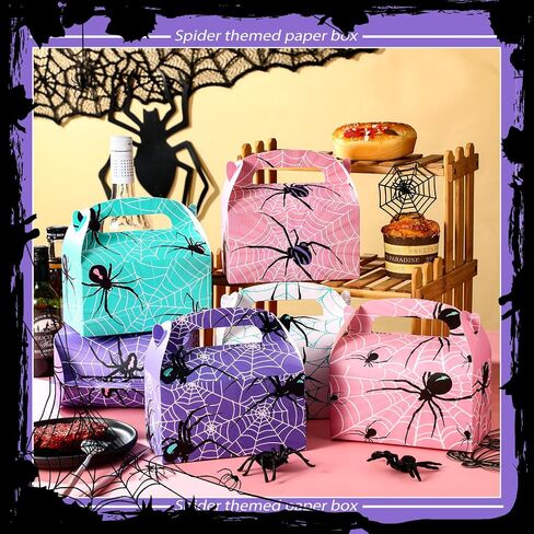 Kosiz 30 Pcs Spider Birthday Party Supplies Spider Party Favor Boxes Gable Gift Boxes Hero Game Theme Style Favors Goodie Fill up the Birthday Gift Bags(Spider) in Saudi Arabia