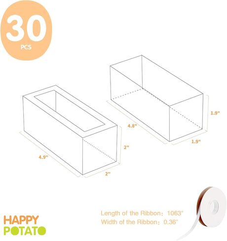 Happy Potato 30 Pack Macaron Joxes لـ 4 أو 5 ، 4 × 1.9 × 1.9 بوصة ، صناديق تغليف معكرون ، صندوق معكرون وردي مع نافذة صافية ، صناديق هدايا حاوية معكرون مع شريط in Kuwait