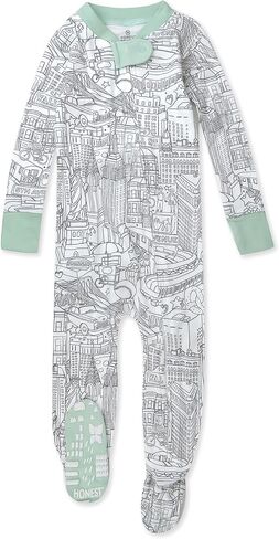 بيجامة HonestBaby غير قابلة للانزلاق من قطعة واحدة للنوم بسحاب أمامي Pjs 100% من القطن العضوي للفتيات الصغيرات in Kuwait