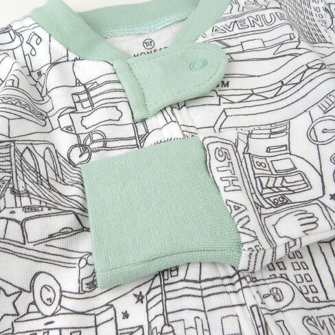 بيجامة HonestBaby غير قابلة للانزلاق من قطعة واحدة للنوم بسحاب أمامي Pjs 100% من القطن العضوي للفتيات الصغيرات in Kuwait