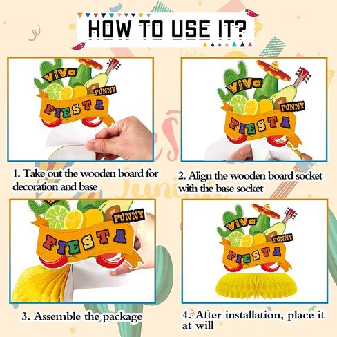 Tarklanda 10pcs Mexican Cinco de Mayo Honeycomb Table Centerpieces Party Decorations,3D Double Side Toppers Paper Fans Mexican Fiesta Theme Taco Bout Birthday Party Decor Supplies in Saudi Arabia