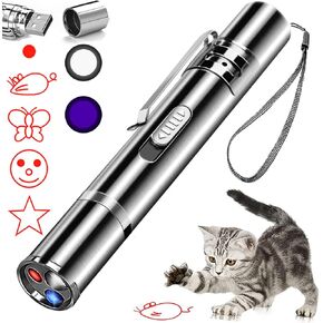 Ivvtryi Laser Pointer Cat Toys for Idoor ، القابلة لإعادة الشحن ، 7 ألعاب Mouse Mouse Apt Bet -Pet Red Light للبقاء مشغولًا بتشغيل لعبة Chase Play