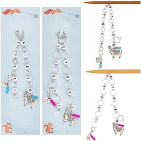 NBeads 2 PCS سلاسل مضادة للرباك الألبكة ، 2 PCS Heart Schitch علامات سلاسل عدادات صف من Acrylic ملحقات عد مع حلقة الحديد لخياطة حياكة التريكو الكروشيه