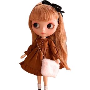 Doll Clothing Fashion Dress for Blyth ، OB24 ، LICCA ، Azone BJD Doll Cloth Assors Excessories (Caramel) (الملابس فقط)