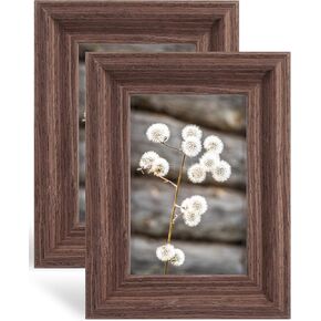 GraduationMall 11x14 Wood Picture Frames,Display Photos 8x10 with Mat or 11x14 Without Mat,Real Glass,Wall or Tabletop Display,Rustic White Set of 2