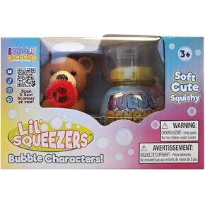 Lil’ Squeezers Bubble Wands —Cute Stuff, Bubble Wand Sensory Toy, Outdoor Toys for Kids Ages 4-7, Bubble Blower Toys, Collect All: Monkey, Blowfish + Includes 3.5oz Bottle of Premium Bubble Solution