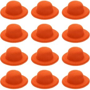PATIKIL 2.3MM Mini Formal Hats, 12 Pcs Miniature Doll Hats Mini Top Hat for Crafts Hair Accessories Decorate Doll Snowman, Red