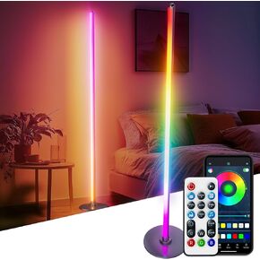 Smart LED Floor Lamp, Modern Led Floor Lamp with Remote, Voice & App Control, Music Sync, 16 Million Color Changing, Mood Lighting Smart RGB Corner Floor Lamps for Living Room Bedroom Gaming Room