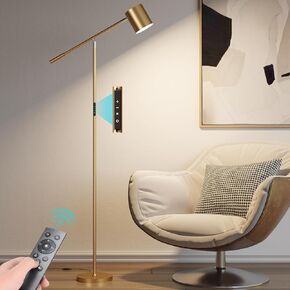 مصابيح أرضية LED لغرفة المعيشة ، مصباح الوقوف القابل للخلاف الحديثة مع التحكم عن بعد واللمس ، أذرع أرجوحة قابلة للتعديل 73 "مصباح الطول الذهب طويل القامة لقراءة الخياطة