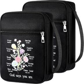 Aliceset 2 PCS Cover Bible Cover for Women Floral Carning Case Bag Bag Protable Protection مع مقبض وملحقات لدراسة الكتاب المقدس المقبض والهدايا للنساء مواهب مسيحية