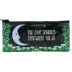 Blue Q Pencil Case ، تترك Sparkles في كل مكان تذهب إليه. (Moon Garden Design) hefty Zipper ، Sturdy and Easy-to-Plean ، مصنوع من 95 ٪ من المواد المعاد تدويرها. 4.25 "H x 8.5" ث