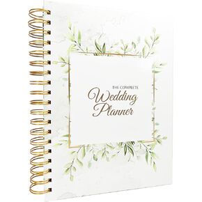 The Complete Wedding Planner, 160 Page Spiral Bound Organizer with Gold Foil Cover, Inner Pockets, Strong Coil Binding