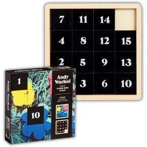 Galison Andy Warhol Flowers - 2 في 1 لغز بلاط خشب منزلق يتميز بفن زهور وارهول الأيقوني والأرقام الصعبة اللغز