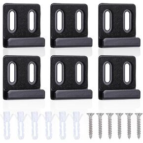6PCS Metal Mirror Holders for Wall Mounting, Mirror Mounting Hardware Hanging Kit with Screws for Frameless Billboard Displays(Black)