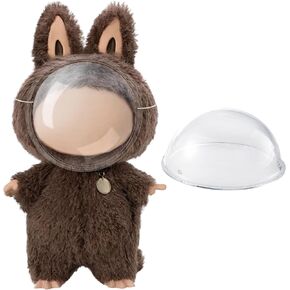 Clear Bag Keychain لـ Labubu Plush Doll ، و Clear Doll Display Cover ، وعلابًا واقعيًا ، وشكلًا معلقًا ، مربع تخزين علبة أكريليك شفاف لجامع المشجعين (قناع)